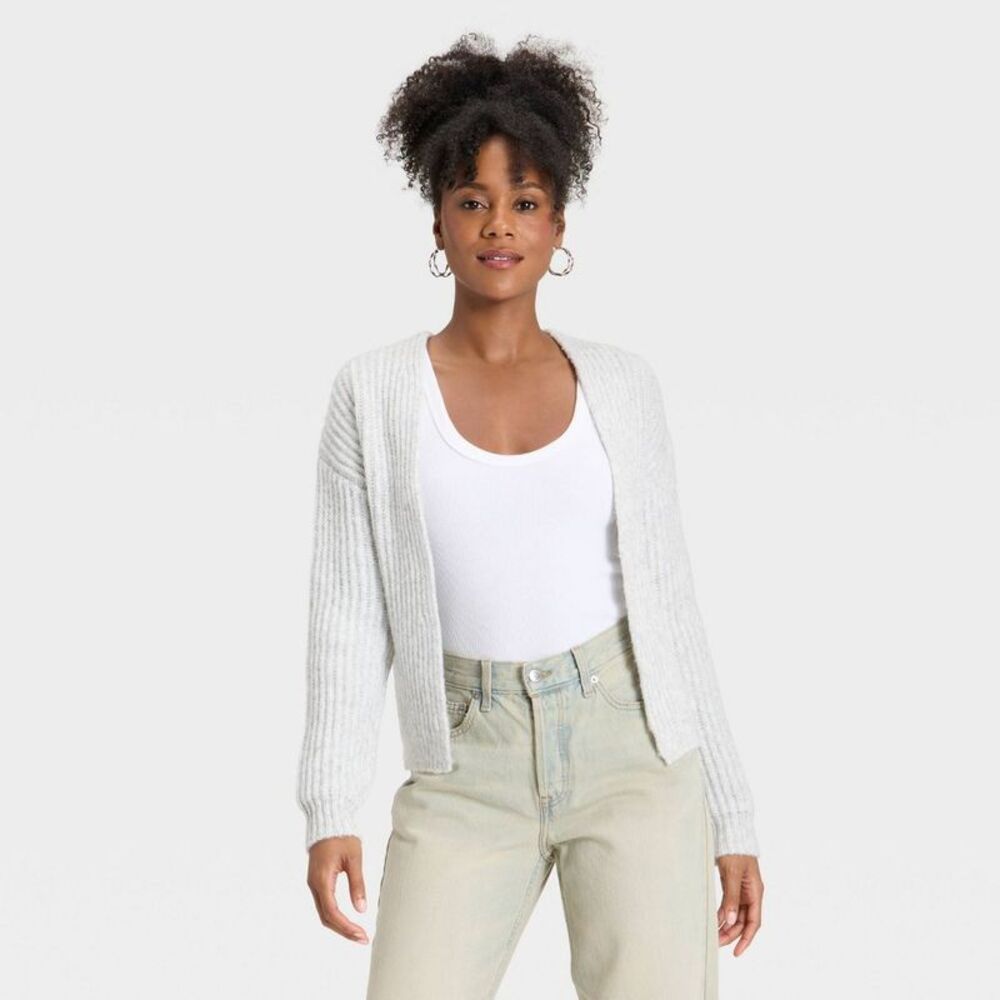 Women's Cozy Cardigan - Universal Thread Light Gray XS
